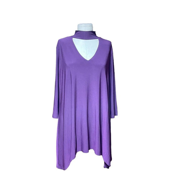 Clara‎ Sunwoo Choker Tunic Top Eggplant Purple Size Medium - Picture 2 of 7